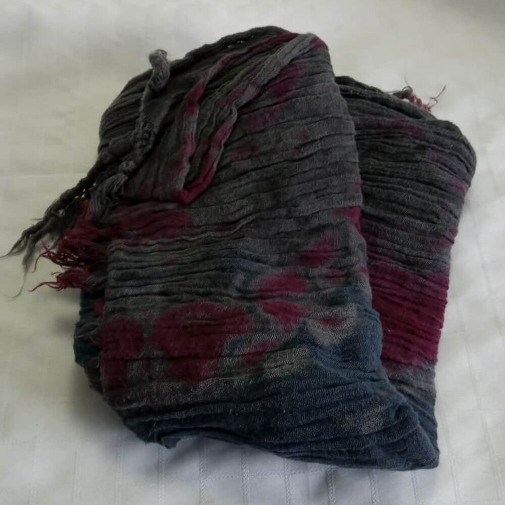 Beautiful vintage brushed cotton scarf with tie dye design circa 1990